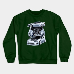 86 Transparent Hood Flat Modification Style Crewneck Sweatshirt